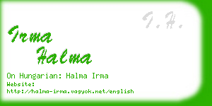 irma halma business card